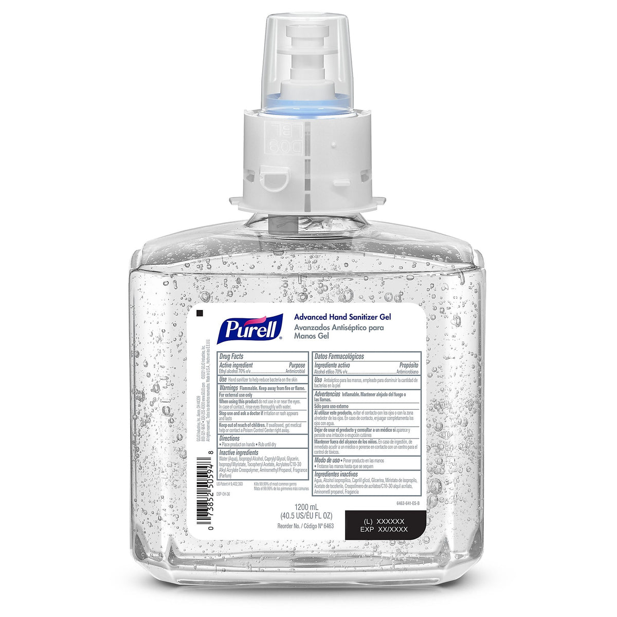 PURELL Advanced 70% Alcohol Gel Hand Sanitizer Refill for ES6 Dispenser, 1200 mL, 2/Carton