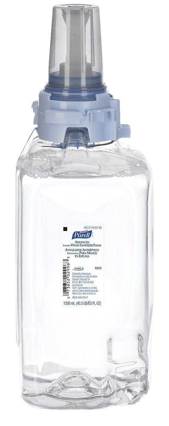 PURELL Advanced Foaming Hand Sanitizer Refill for ADX-12 Dispenser, 1200 mL., 3/Pk