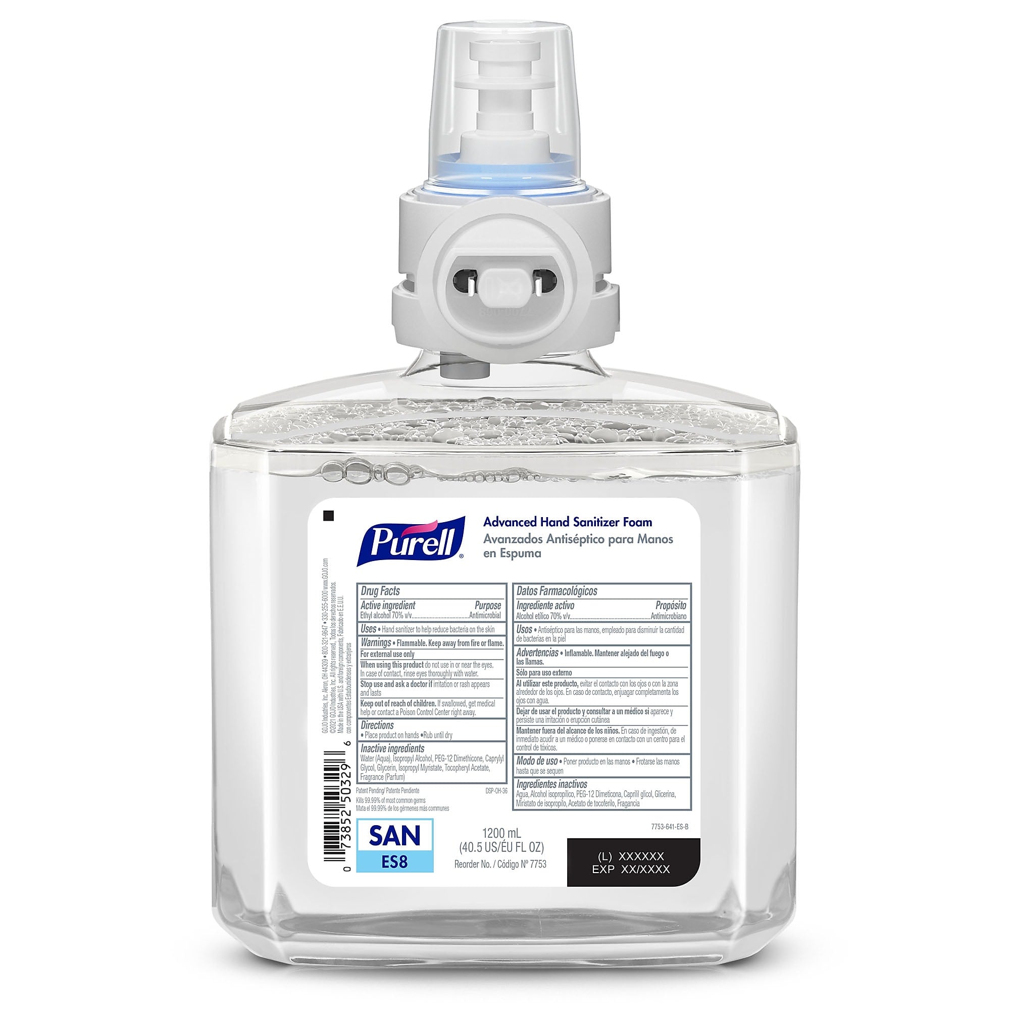PURELL Advanced Hand Sanitizer Foam Refill for PURELL ES8 Automatic Dispenser, 1200 mL, 2/Carton