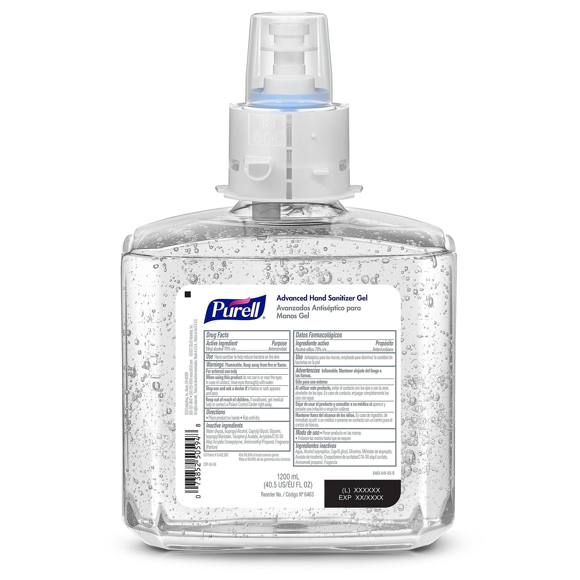 PURELL Advanced Hand Sanitizer Gel Refill for PURELL ES6 Automatic Dispenser, 1200 mL, 2/CT