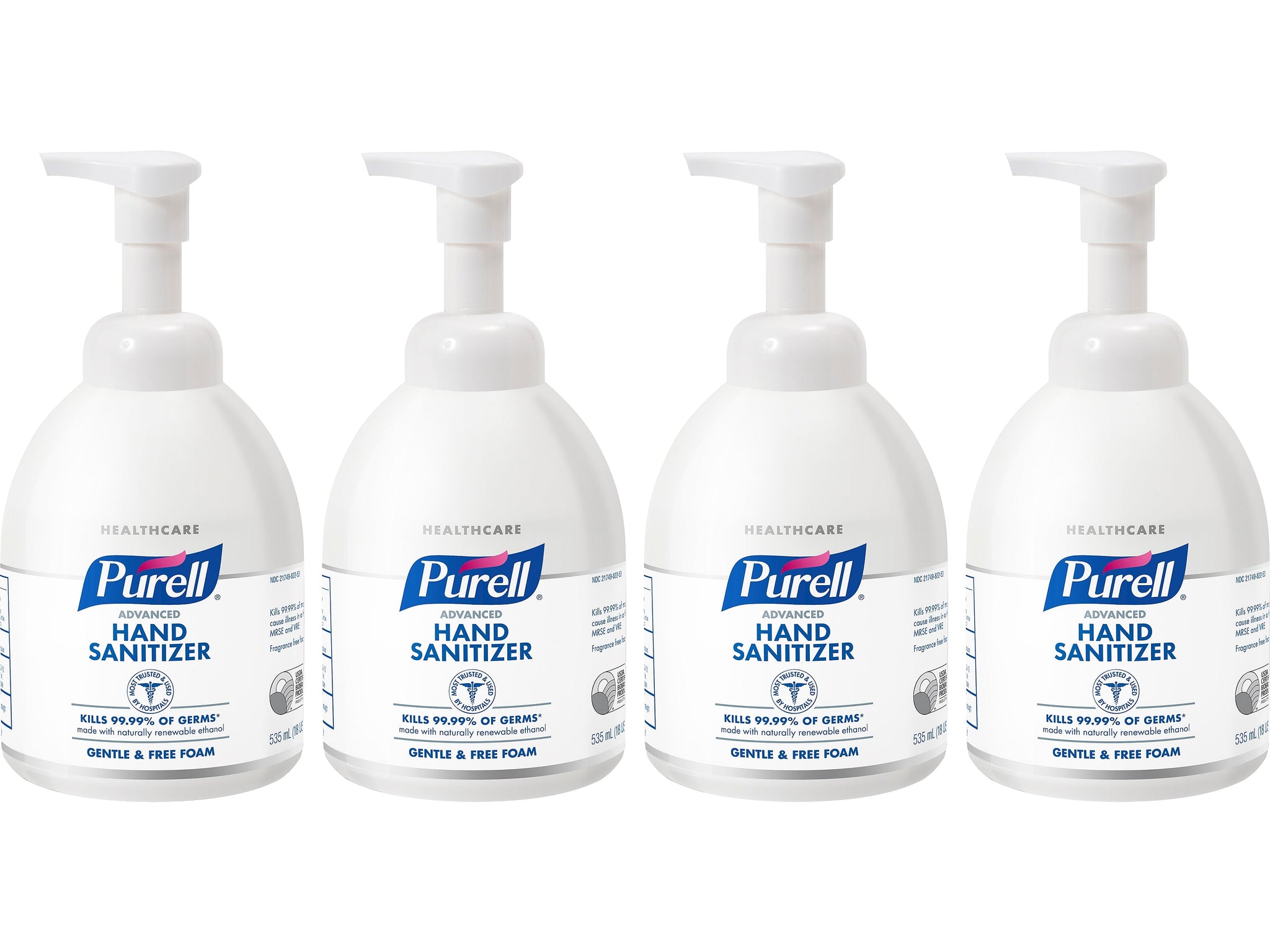 PURELL Advanced Hand Sanitizer Green Certified Foam, 535 mL Pump Bottle, 4/Pack