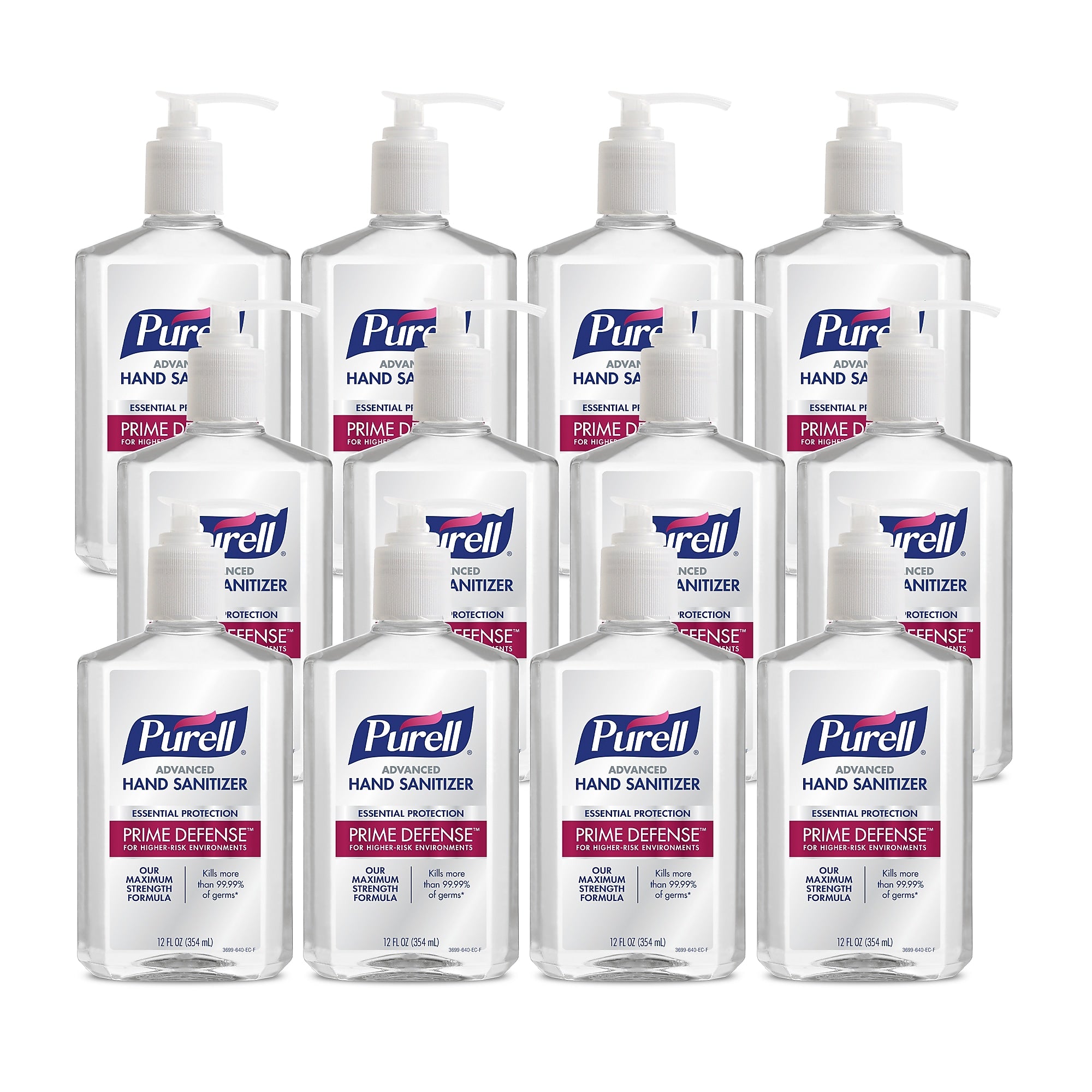 PURELL Advanced Prime Defense 85% Alcohol Gel Hand Sanitizer, 12 oz., 12/Carton