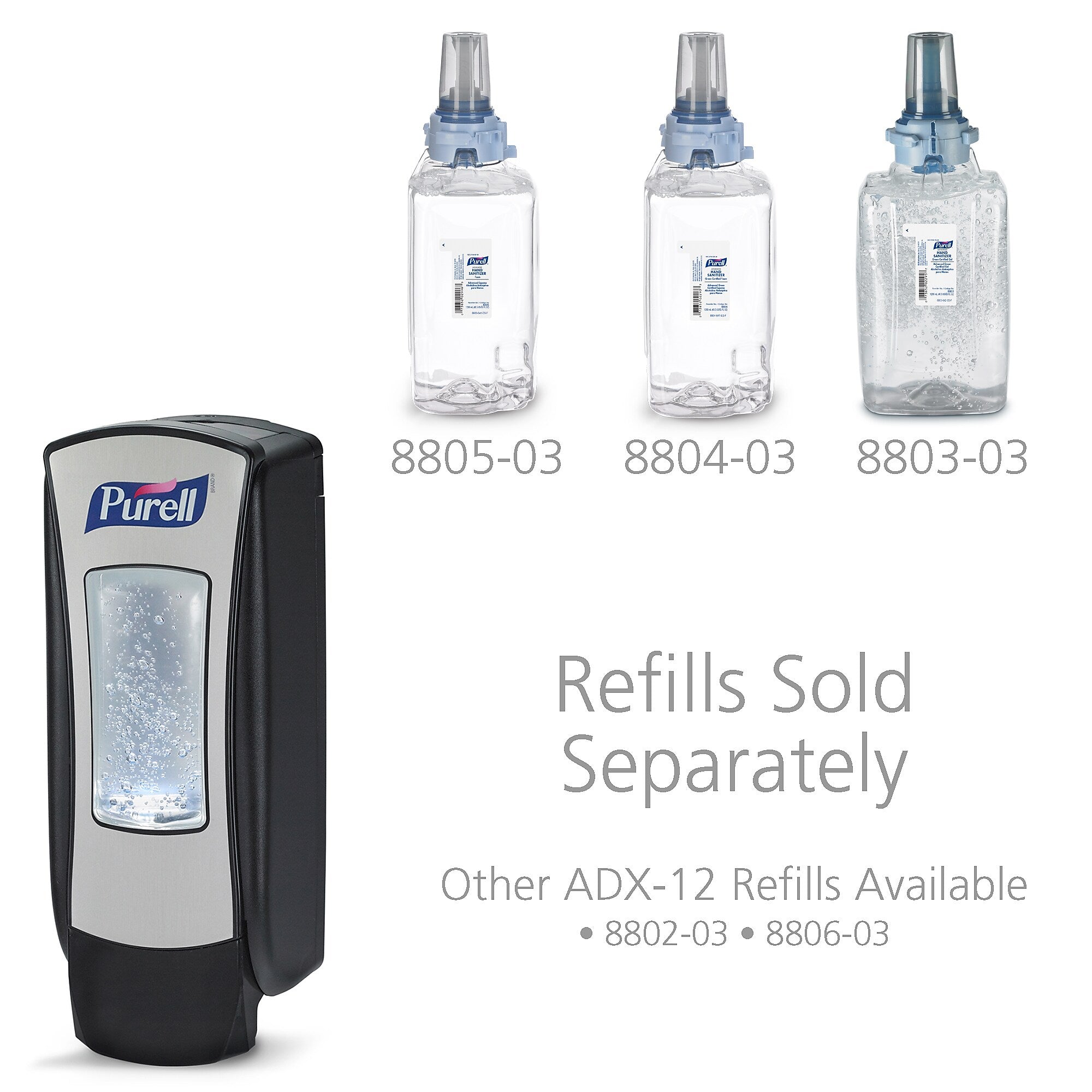 PURELL ADX 12 Wall Mounted Hand Sanitizer Dispenser, Black/Brushed Chrome