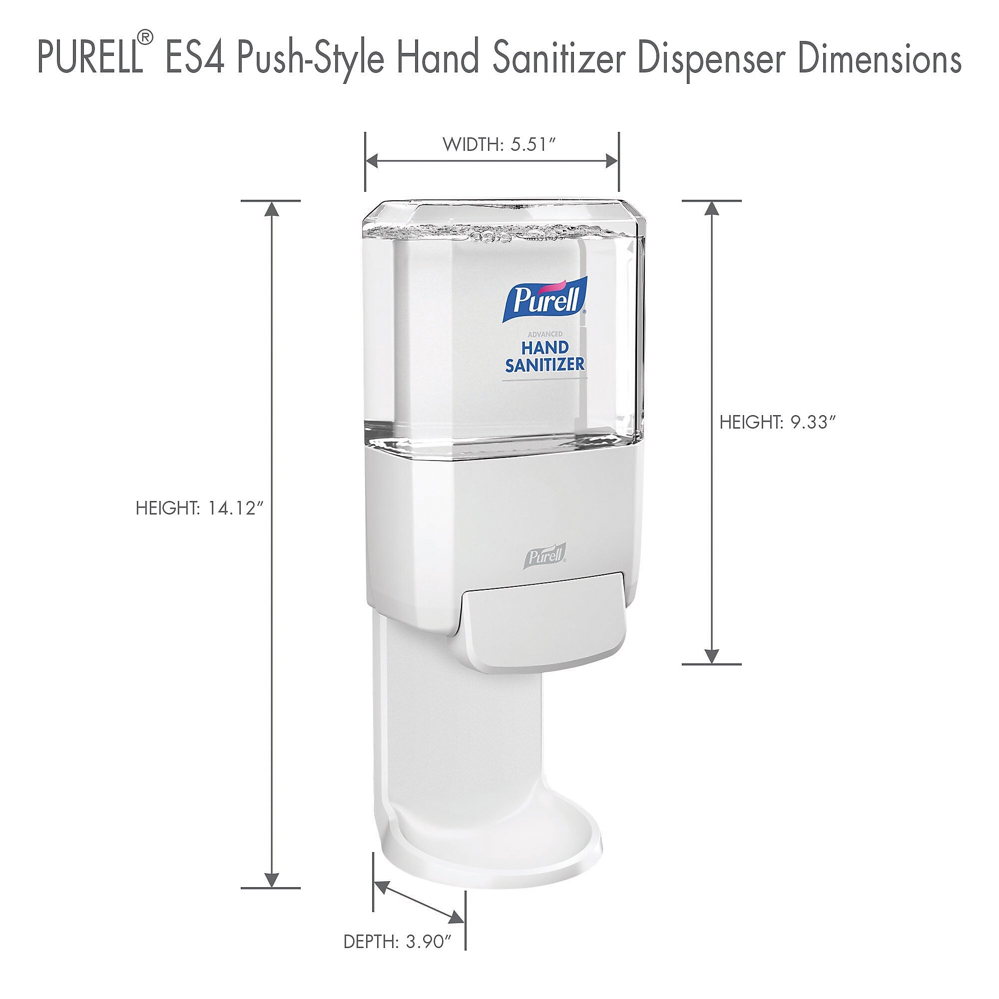 PURELL ES 4 Wall Mounted Hand Sanitizer Dispenser, White