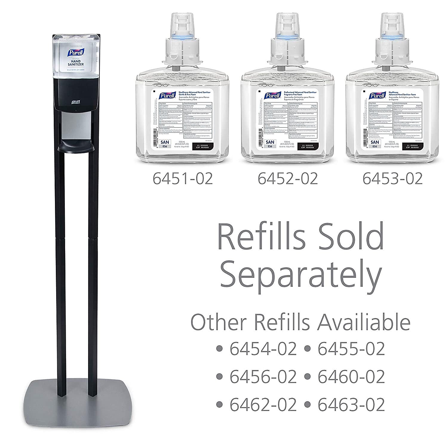PURELL ES 6 Automatic Floor Stand Hand Sanitizer Dispenser, Graphite/Black