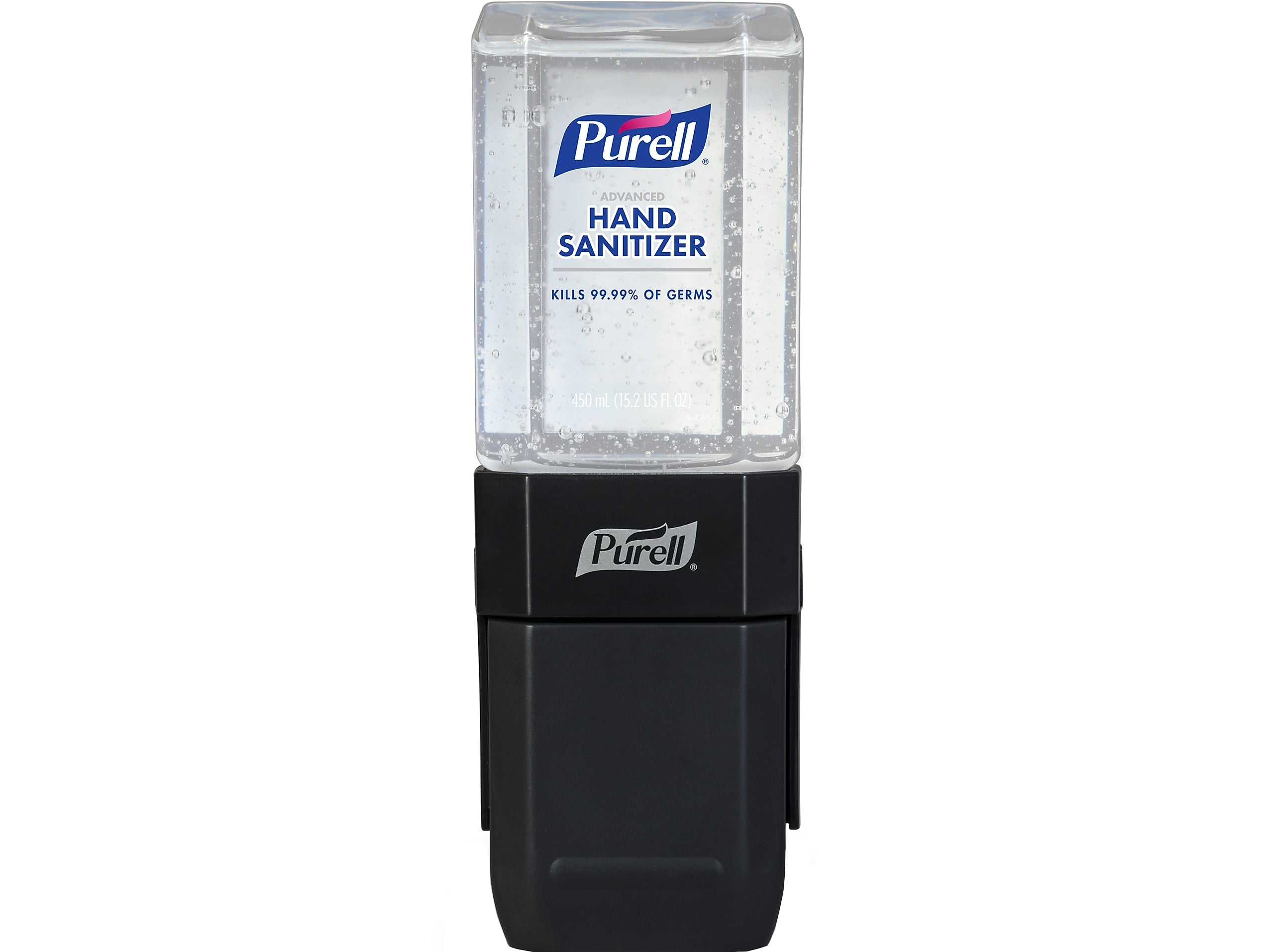 PURELL ES1 Dispenser Starter Kit, Push-Style Hand Sanitizer Dispenser, 450 mL Gel Refill Included, Graphite