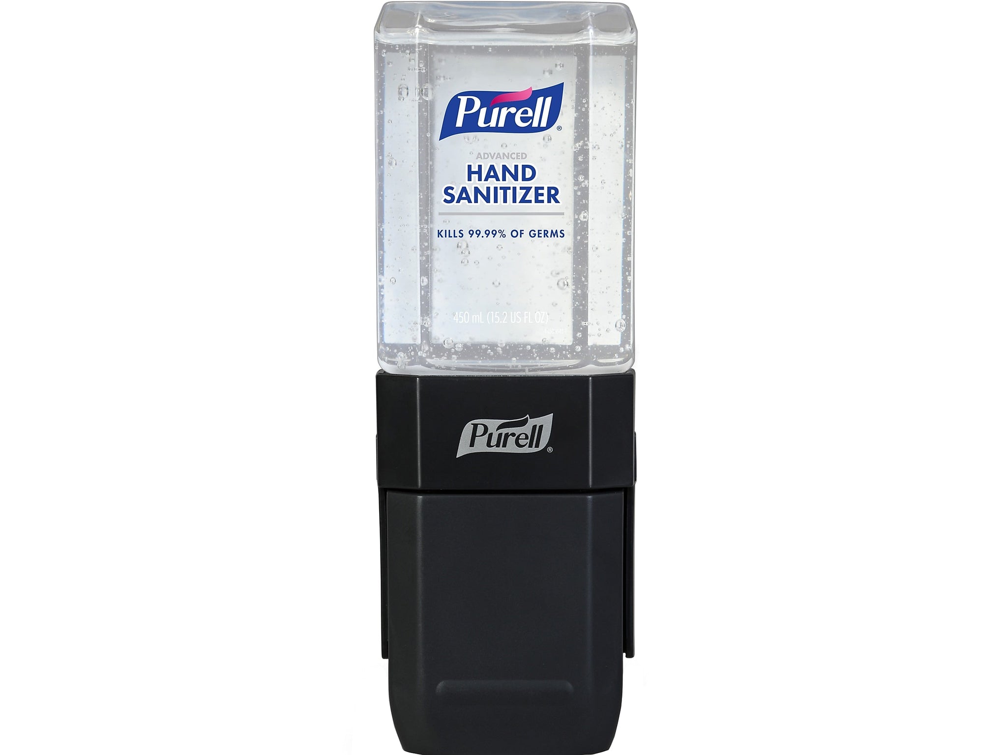 PURELL ES1 Dispenser Starter Kit, Push-Style Hand Sanitizer Dispenser, 450 mL Gel Refill Included, Graphite