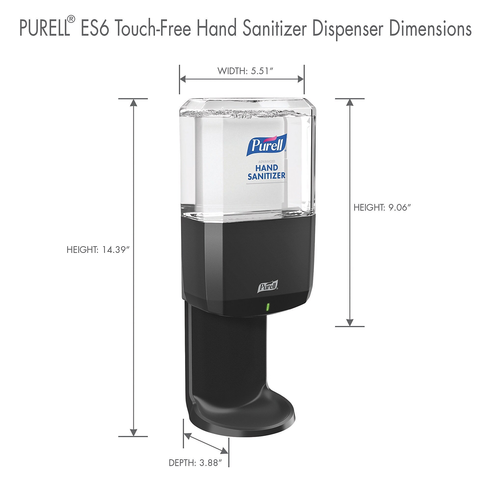 PURELL ES6 Automatic Wall Mounted Hand Sanitizer Dispenser, Graphite