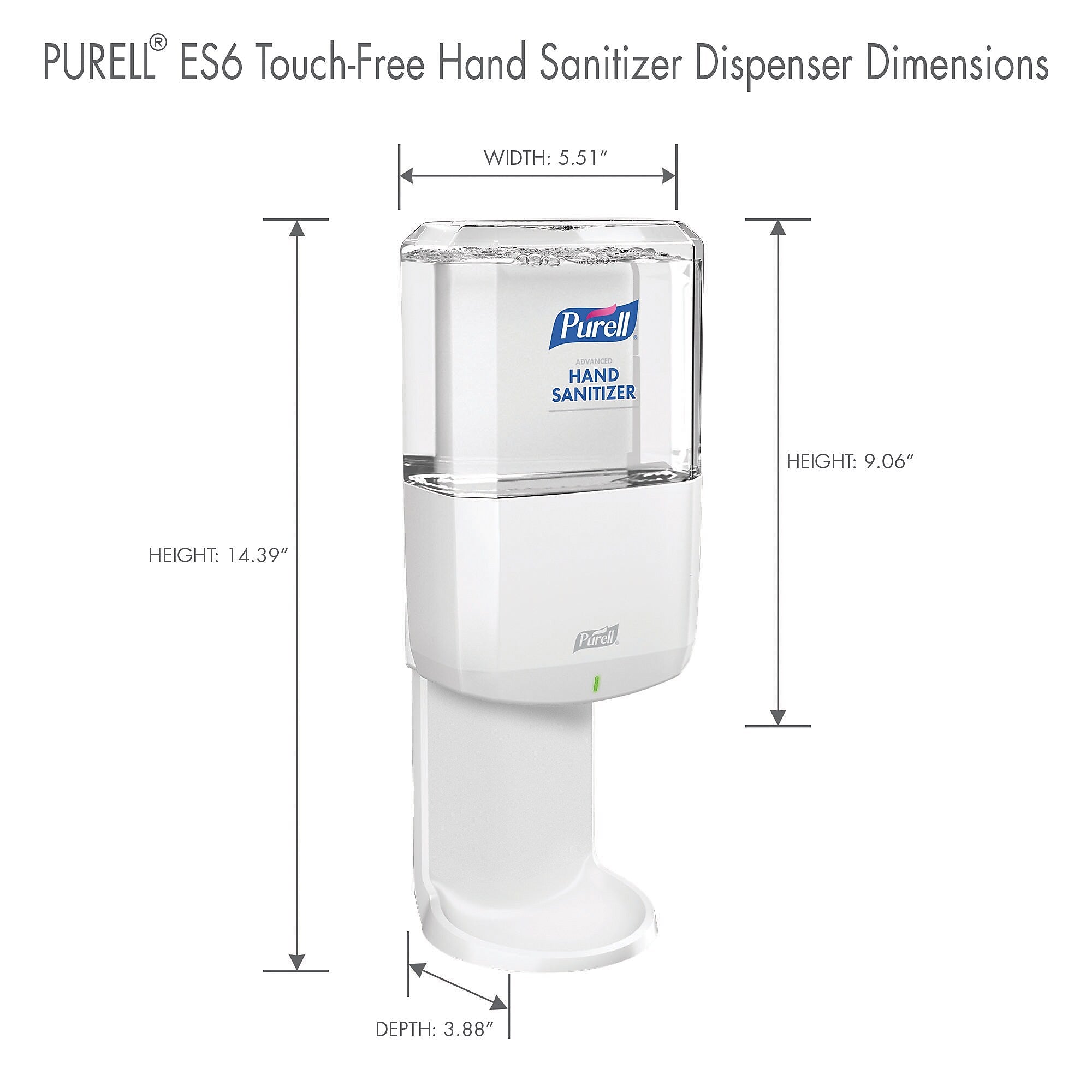 PURELL ES6 Automatic Wall Mounted Hand Sanitizer Dispenser, White