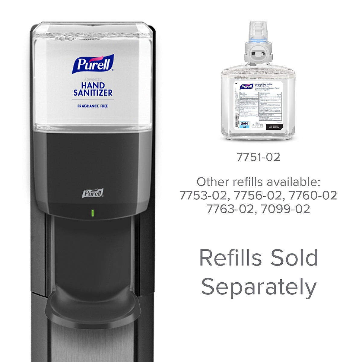 PURELL ES8 Automatic Floor Stand Hand Sanitizer Dispenser, Silver/Graphite