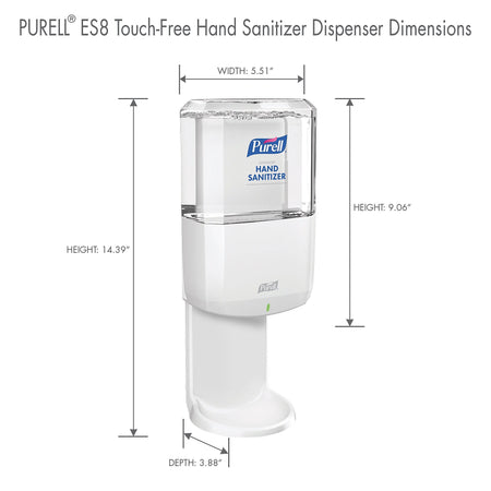 PURELL ES8 Automatic Wall Mounted Hand Sanitizer Dispenser, White