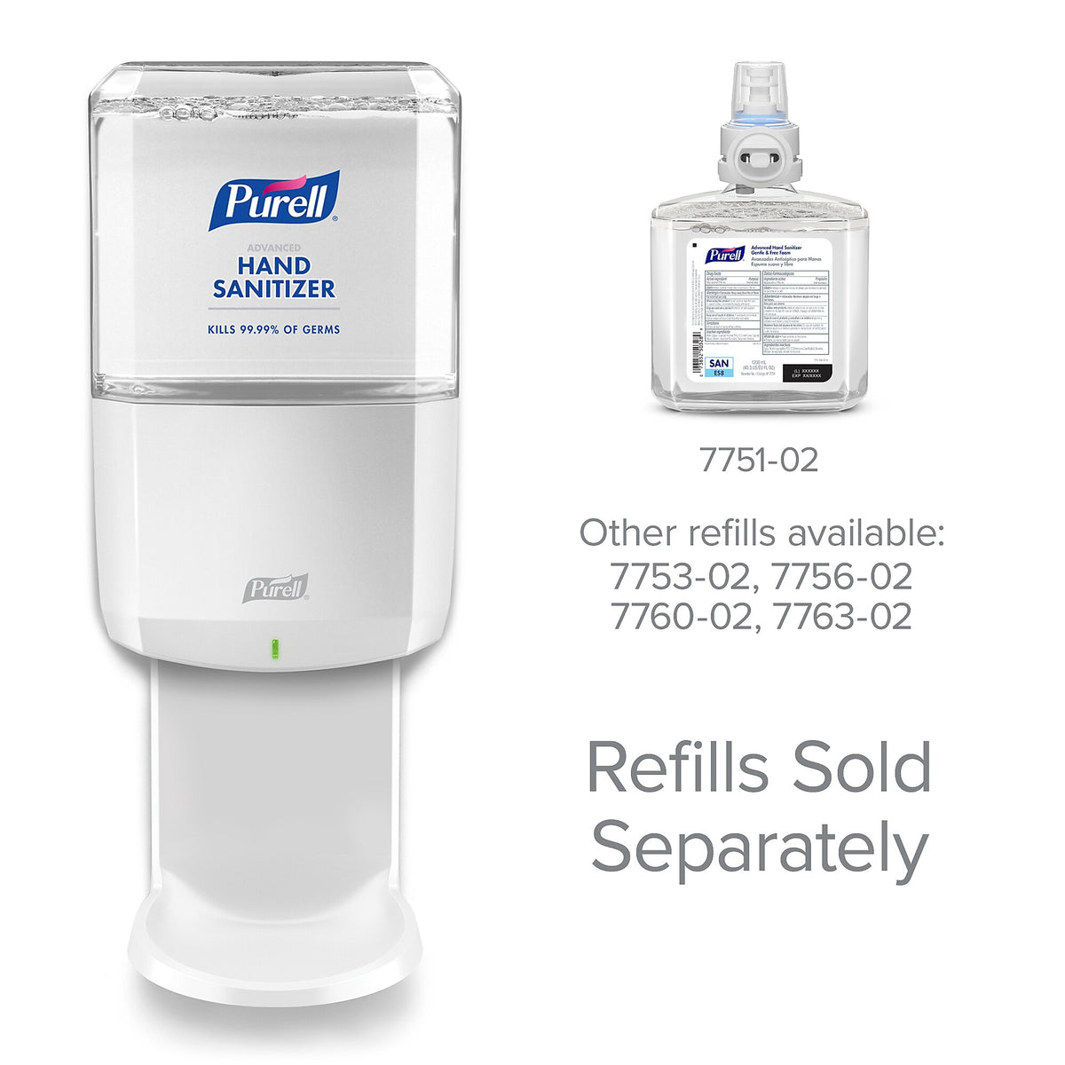 PURELL ES8 Automatic Wall Mounted Hand Sanitizer Dispenser, White