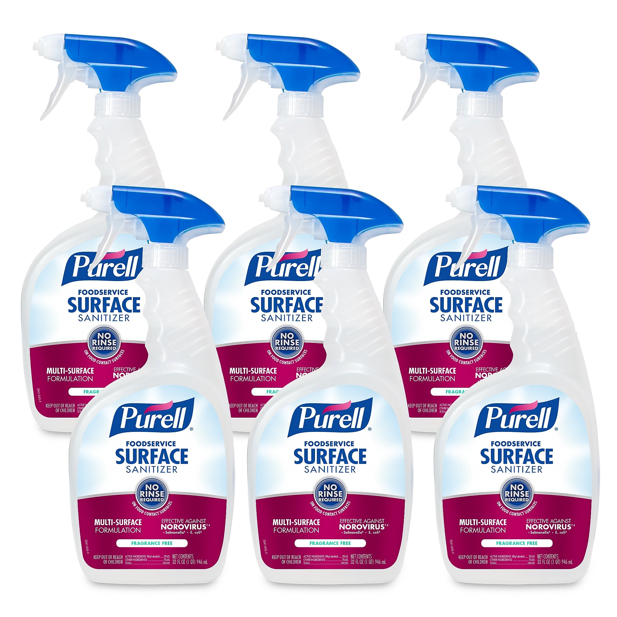 PURELL Foodservice Surface Sanitizer Spray, Fragrance Free, 32 fl oz, 6/Carton