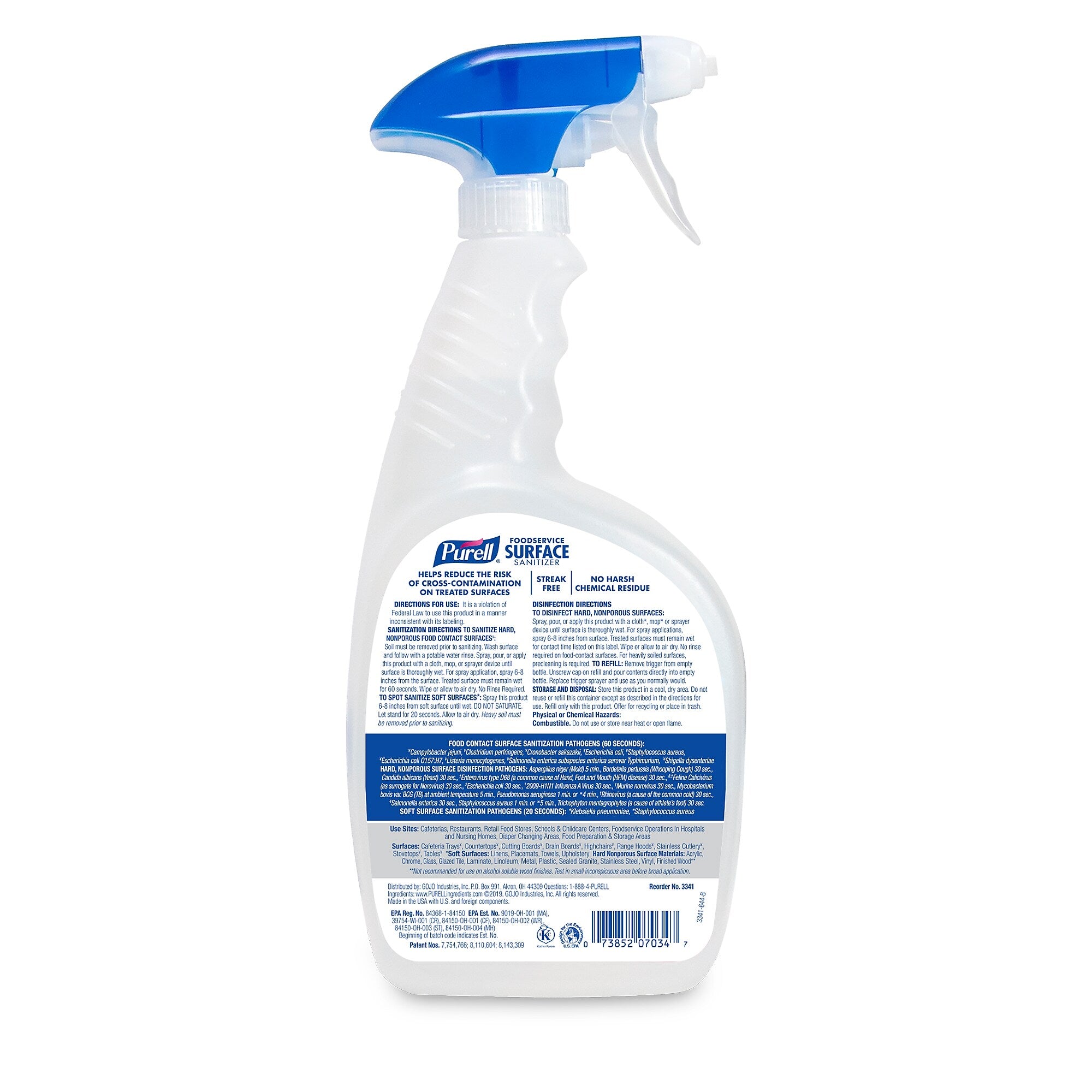 PURELL Foodservice Surface Sanitizer Spray, Fragrance Free, 32 fl oz, 6/Carton