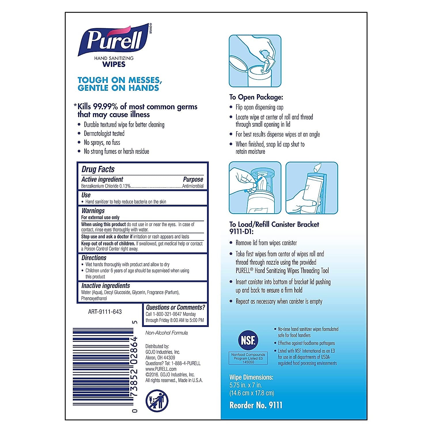 PURELL Hand Sanitizing Wipes, Fresh Citrus Scent, 100/Pack