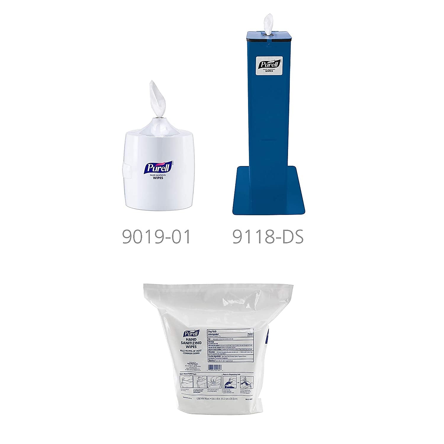 PURELL Hand Sanitizing Wipes Refill for PURELL High Capacity Wall and Floor Stand Wipes Dispenser, 1200/Wipes, 2/Pack