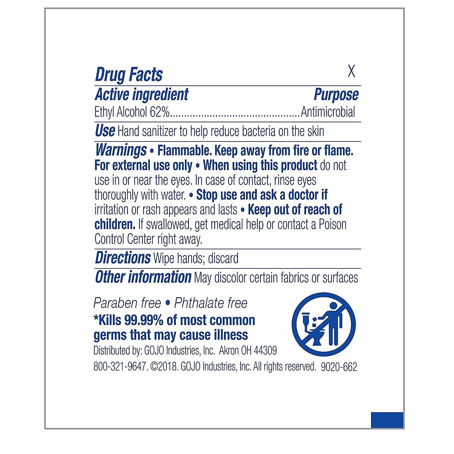 PURELL Individually Wrapped 70% Alcohol Sanitizing Hand Wipes, 1,000 Wipes/Carton