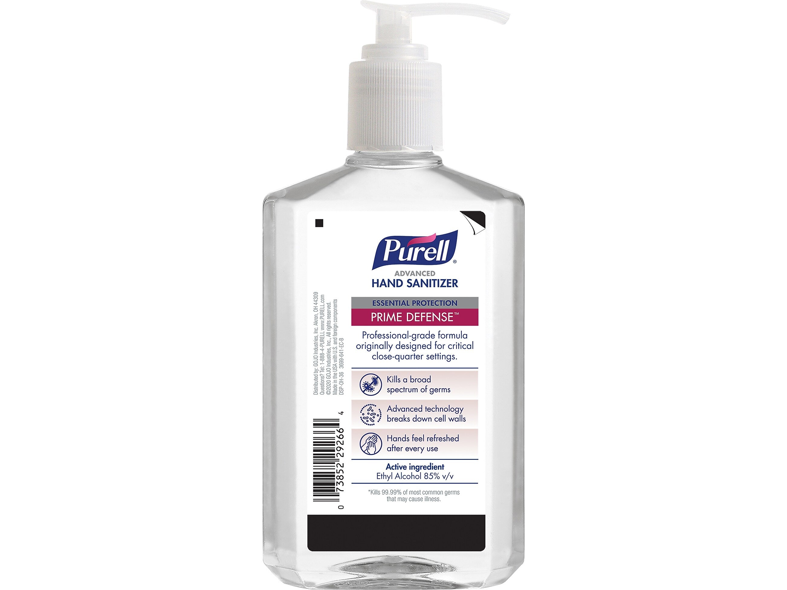 PURELL Prime Defense Advanced 85% alcohol Gel Hand Sanitizer, 12 fl oz.