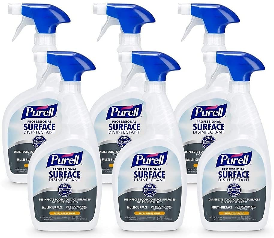 PURELL Professional Surface Disinfectant Spray, Fresh Citrus Scent, 32 oz., 6/Carton