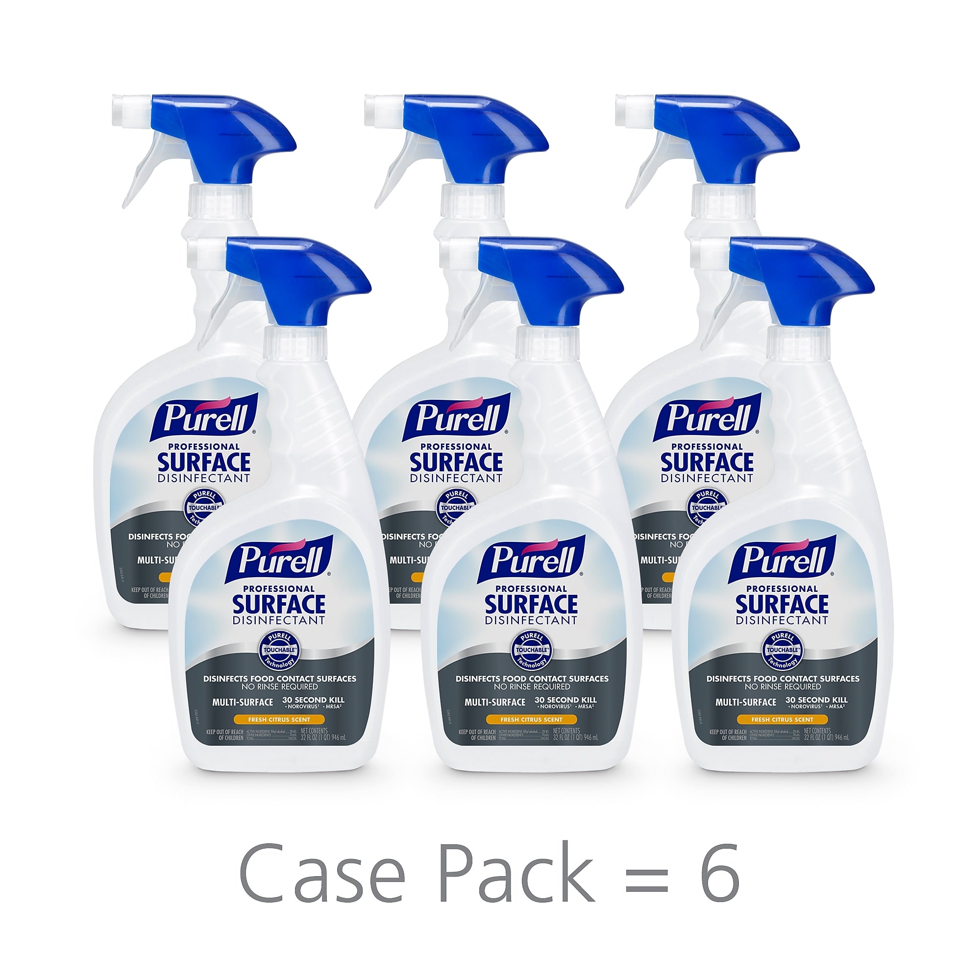 PURELL Professional Surface Disinfectant Spray, Fresh Citrus Scent, 32 oz., 6/Carton