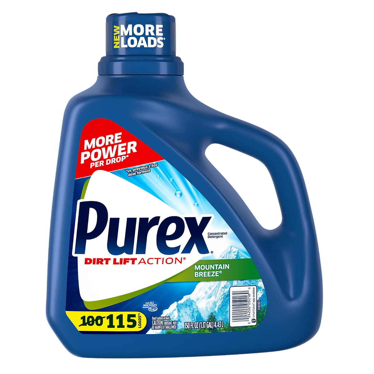 Purex HE Liquid Laundry Detergent, 100 Loads, 150 oz.