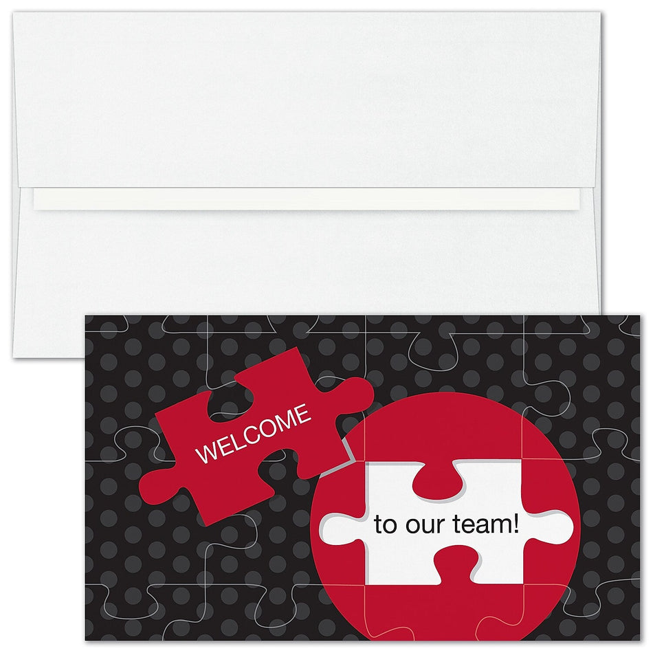 "Puzzle Complete" Welcome Card w/White Unlined, 100/BX