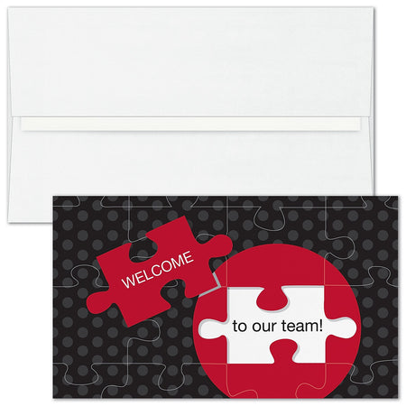 "Puzzle Complete" Welcome Card w/White Unlined, 50/BX