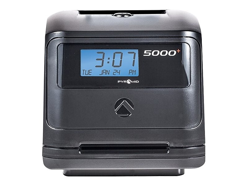 Pyramid Auto Calculating Punch Card Time Clock System, Black