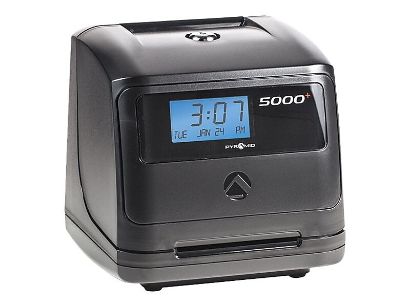 Pyramid Auto Calculating Punch Card Time Clock System, Black