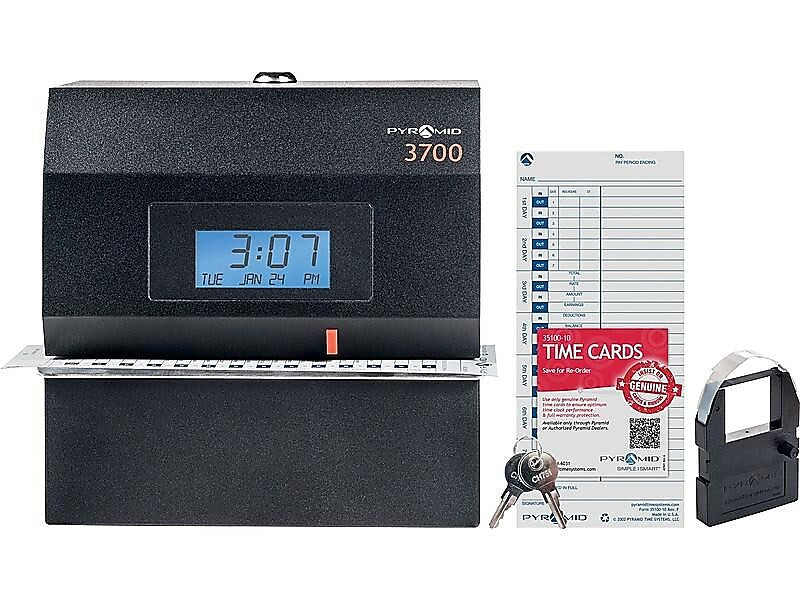 Pyramid Punch Card Time Clock System, Black