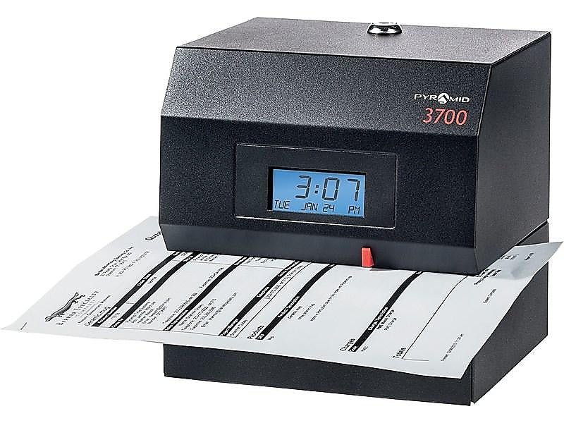 Pyramid Punch Card Time Clock System, Black