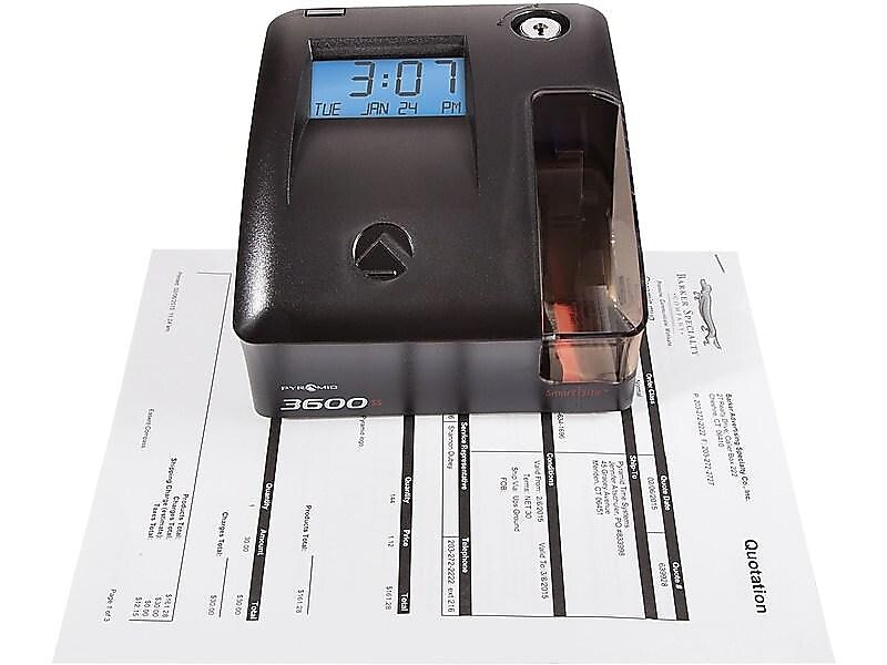 Pyramid Punch Card Time Clock System, Black