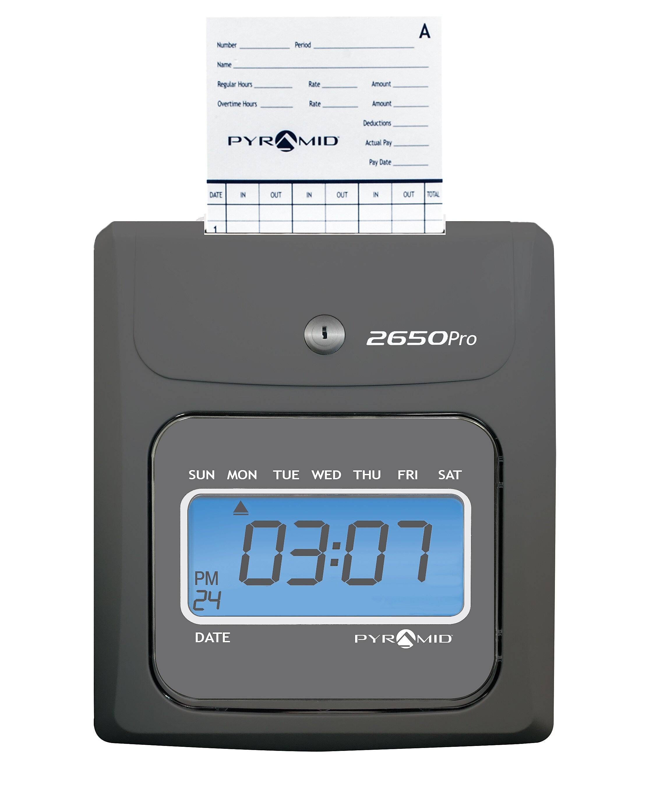 Pyramid Punch Card Time Clock System, Charcoal