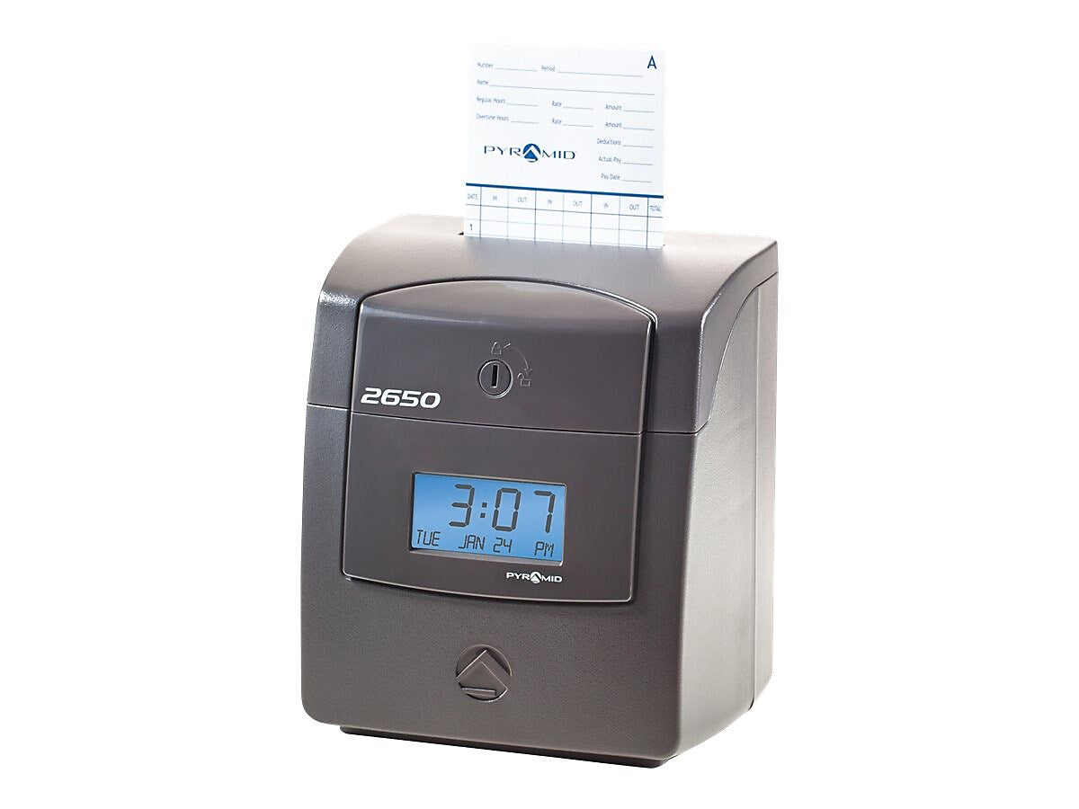 Pyramid Punch Card Time Clock System, Charcoal