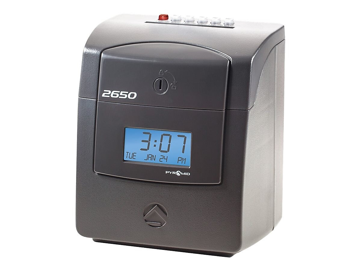 Pyramid Punch Card Time Clock System, Charcoal