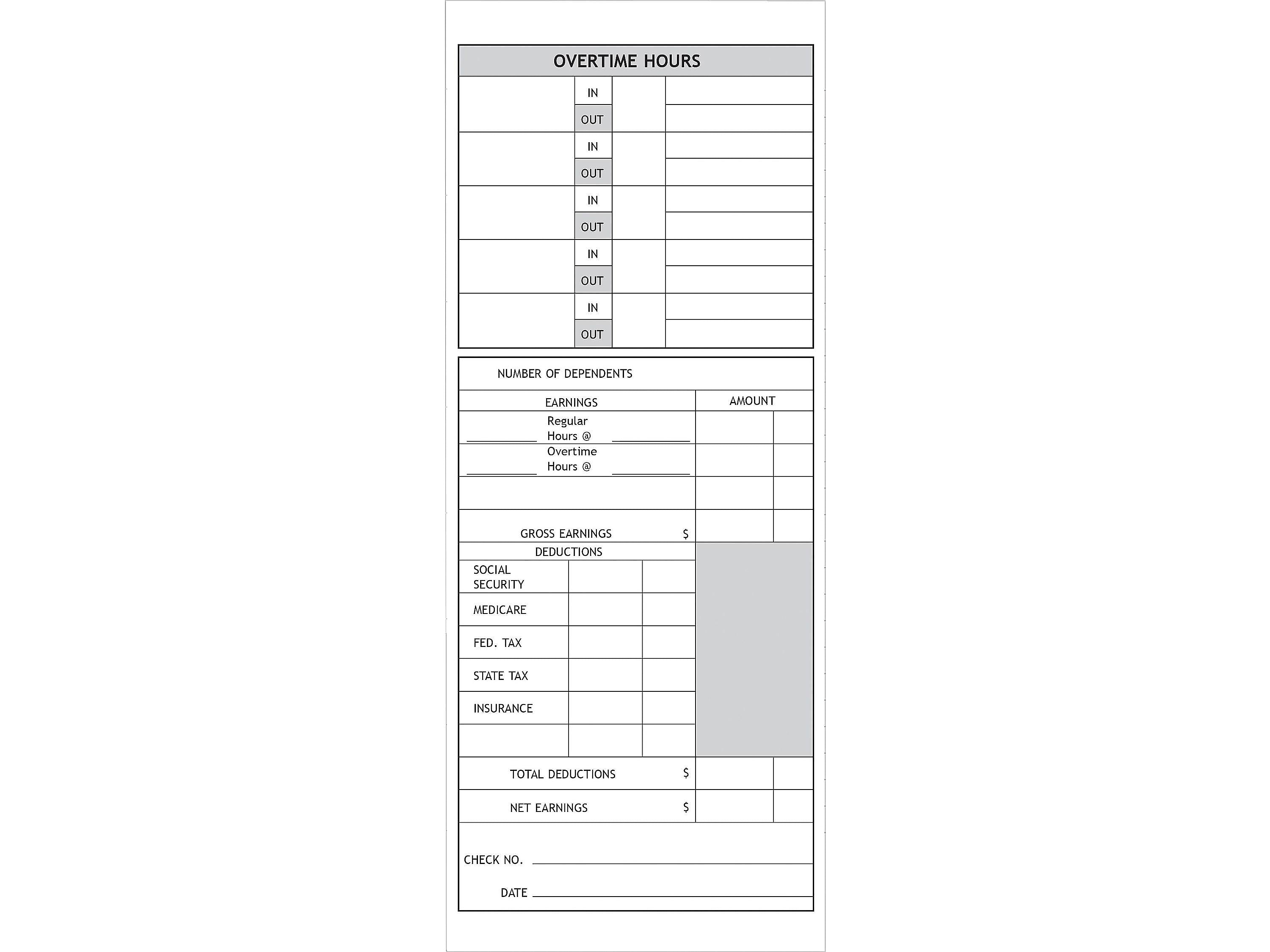Pyramid Time Cards 1000/2000 Time Clock, 100/Pack