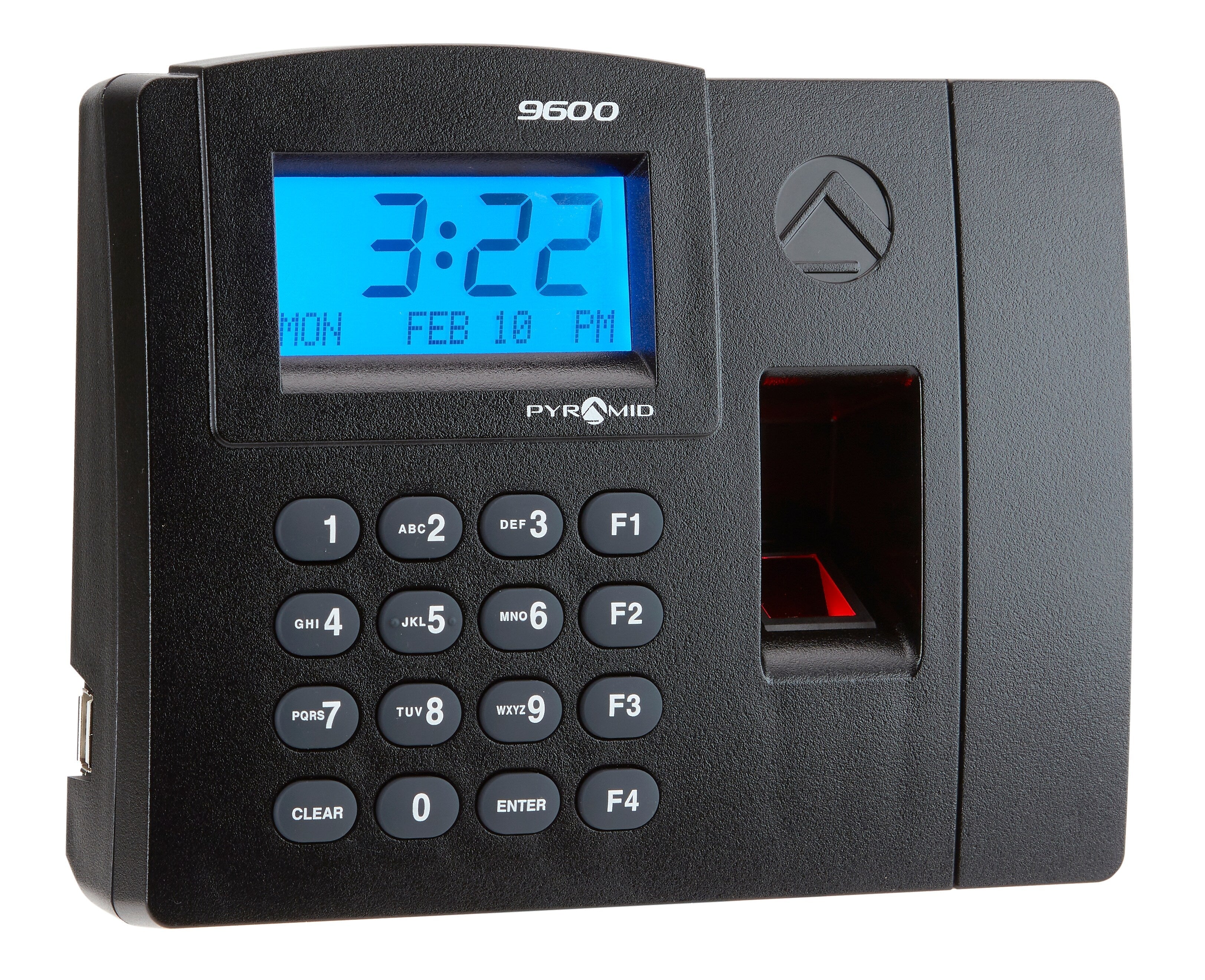 Pyramid TimeTrax Elite Fingerprint Time Clock System, Silver/Black