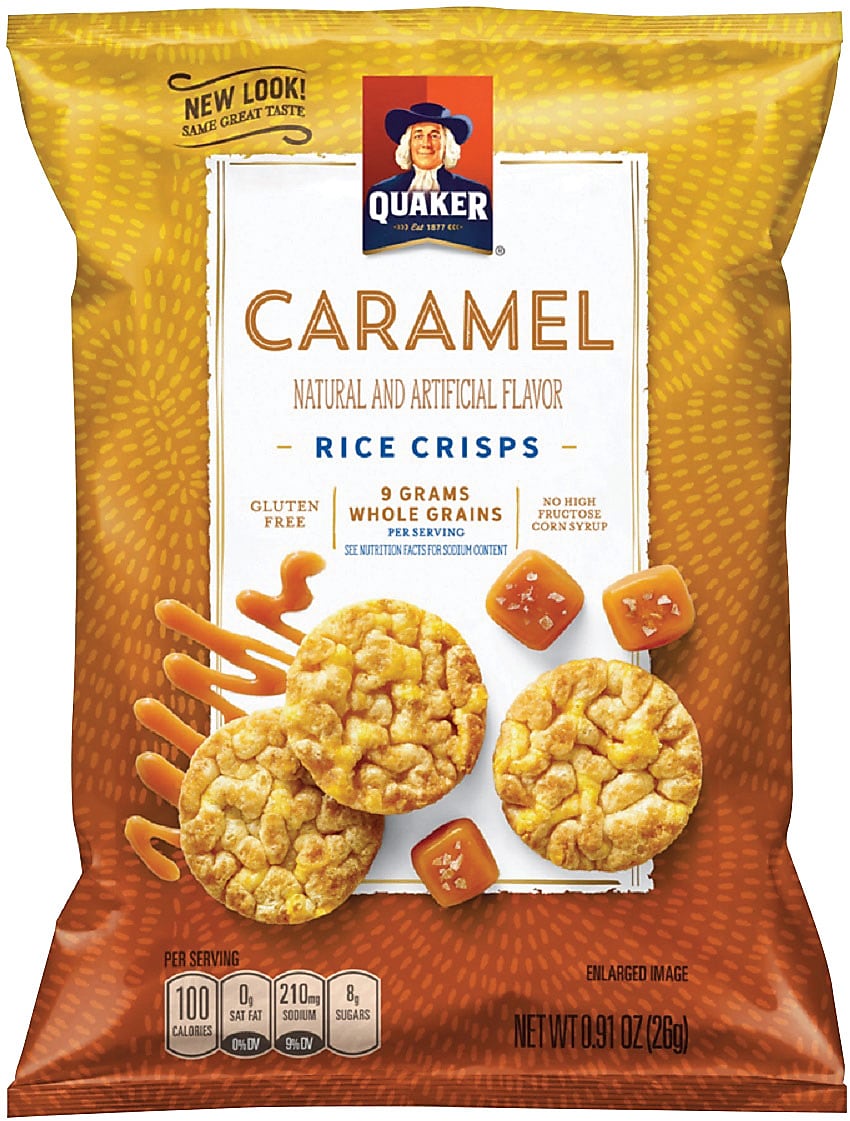 Quaker Popped Rice Snacks Caramel Corn Crisps, 0.91 oz., 60 Bags/Pack