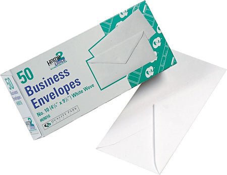 Quality Park #10 Business Envelope, 4 1/2" x 9 1/2", White, 50/Box