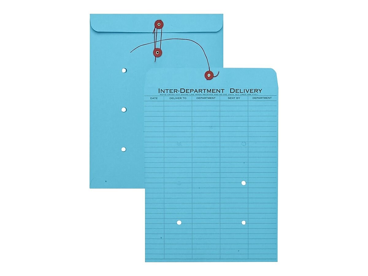 Quality Park Button & String Inter-Departmental Kraft Envelopes, 10
