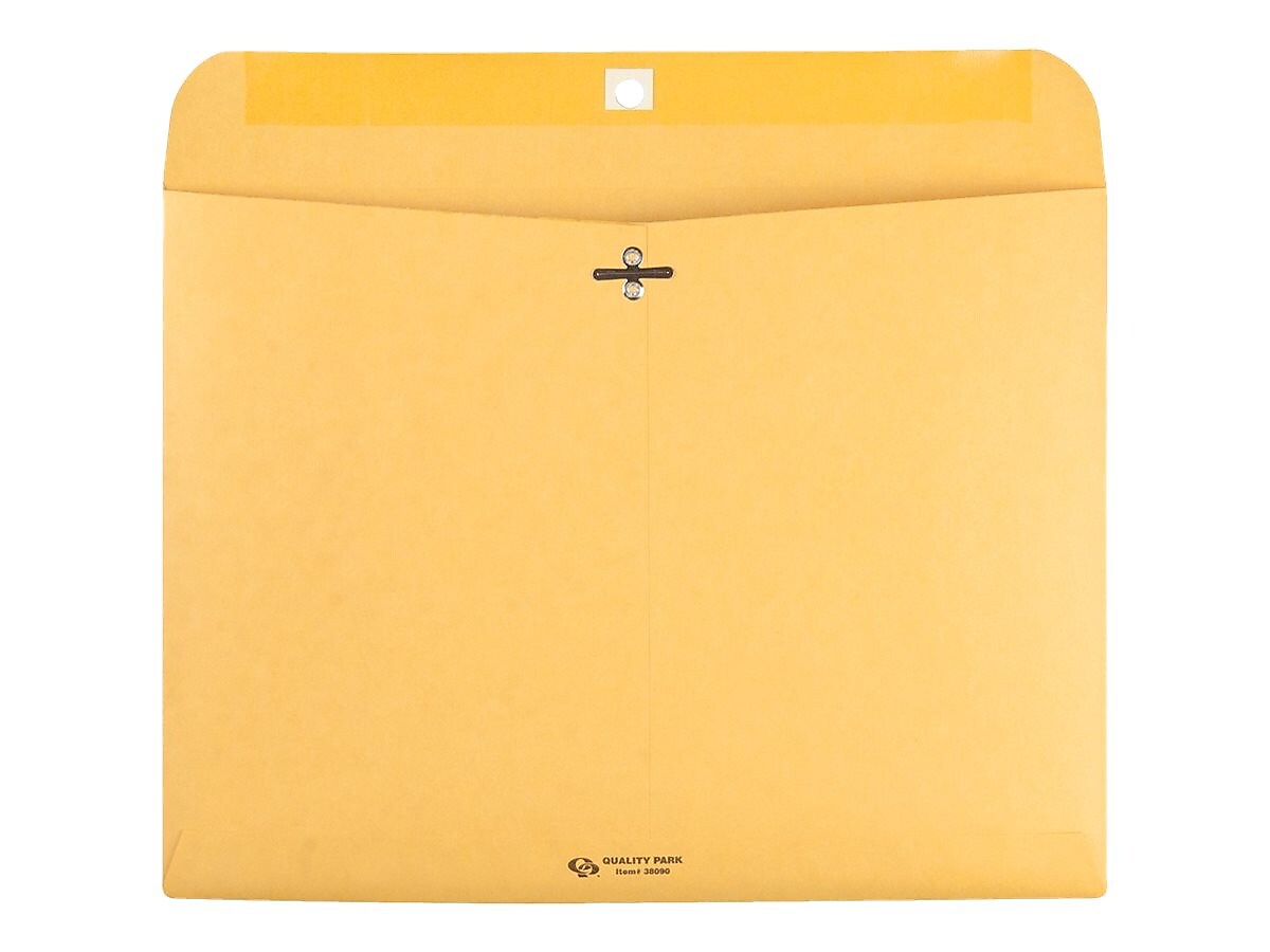 Quality Park Clasp Catalog Envelopes, 9"L x 12"H, Kraft, 100/Box