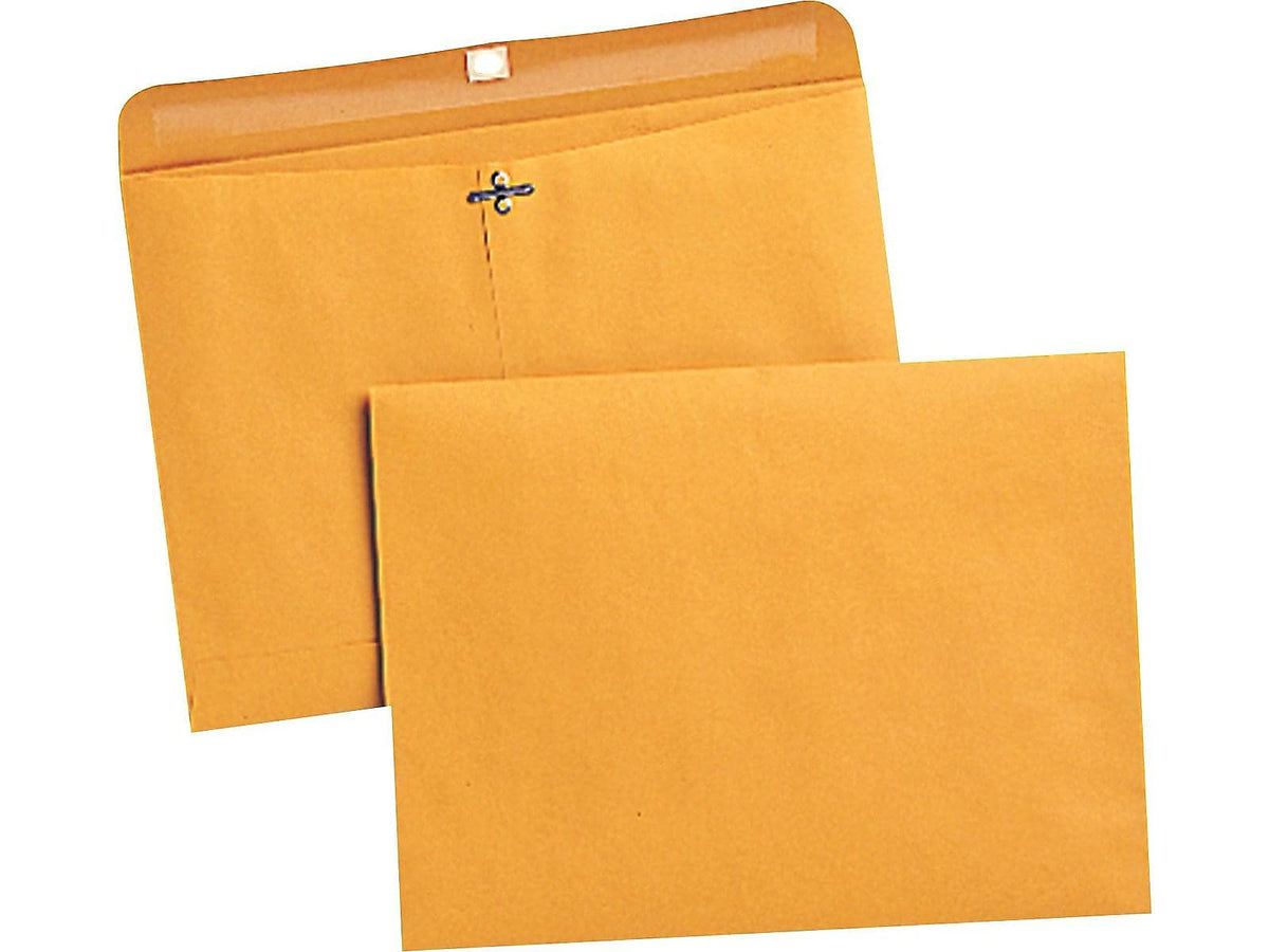 Quality Park Clasp Catalog Envelopes, 9"L x 12"H, Kraft, 100/Box