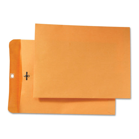 Quality Park Clasp & Moistenable Glue Nonstandard Kraft Catalog Envelope, 9" x 12", Brown, 100/Box