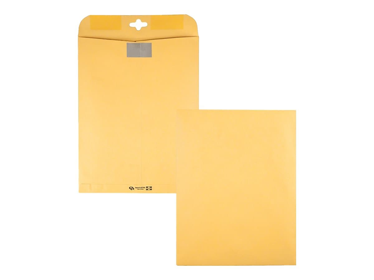 Quality Park ClearClasp Redi-Tac Kraft Catalog Envelopes, 10