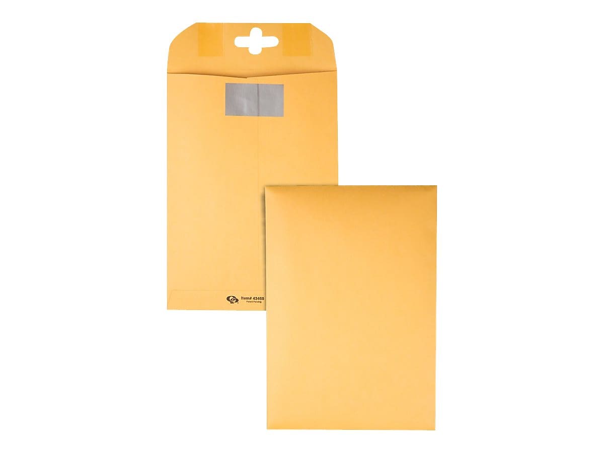 Quality Park ClearClasp Redi-Tac Kraft Catalog Envelopes, 6