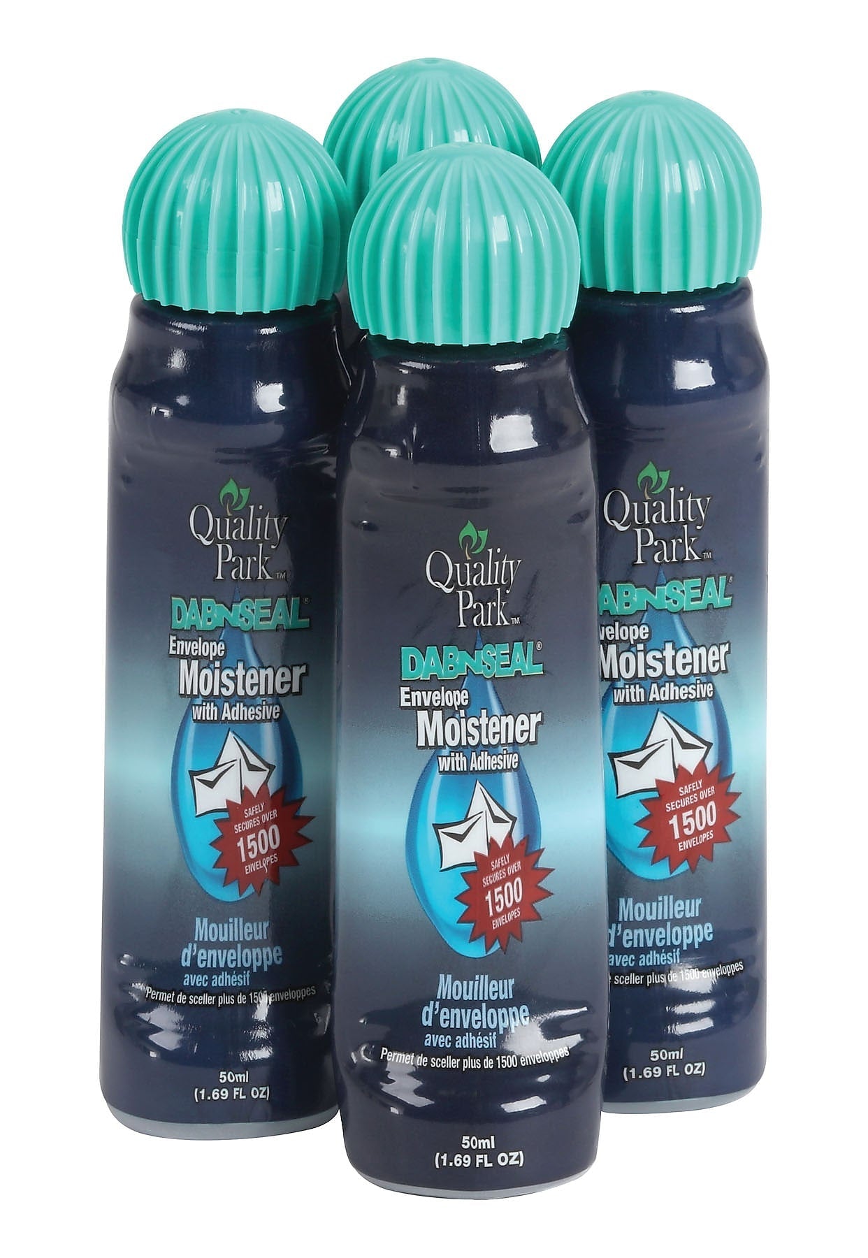 Quality Park Dab-N-Seal 1.69 oz. Envelope Moistener, Blue, 4/Pack