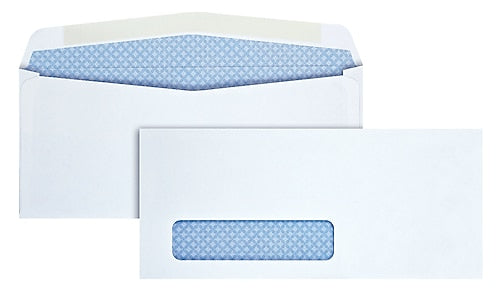 Quality Park Flap-Stik Security Tinted #10 Window Envelope, 4 1/2
