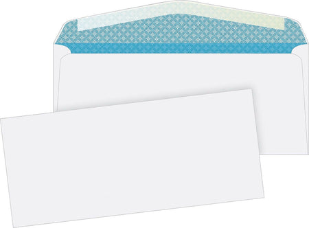 Quality Park Flap-Stik V-Flap Security Tinted #10 Business Envelope, 4 1/2" x 9 1/2", White, 500/Box