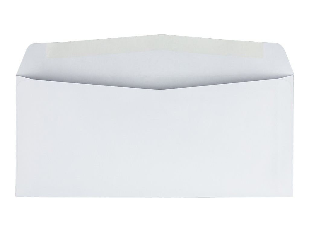 Quality Park Gummed #10 Business Envelopes, 4 1/8" x 9 1/2", White Wove, 1000/Carton