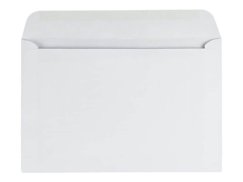 Quality Park Gummed Booklet Envelopes, 6" x 9", White Wove, 100/Box